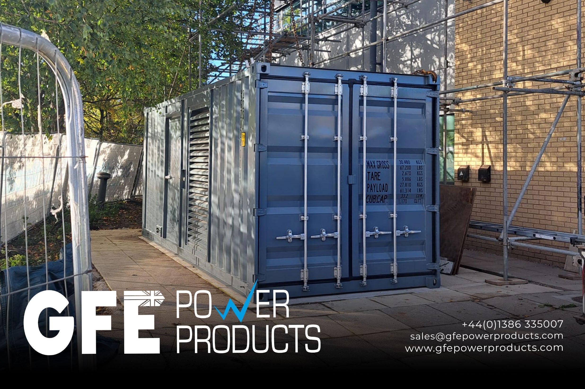 The GFE Cummins Powered GFE1650CSC, now in a 20ft Highcube Container