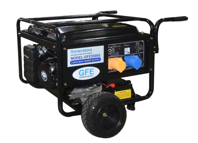 GFE 5.5kVA Open Frame Petrol Generator (Wheel kit)